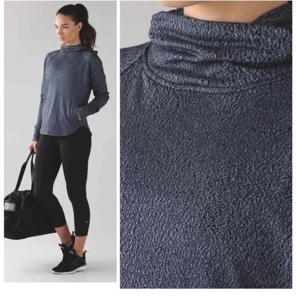 Lululemon Pick Up The‎ Pace Long Sleeve Hoodie Black/White Size 4 - Picture 1 of 8
